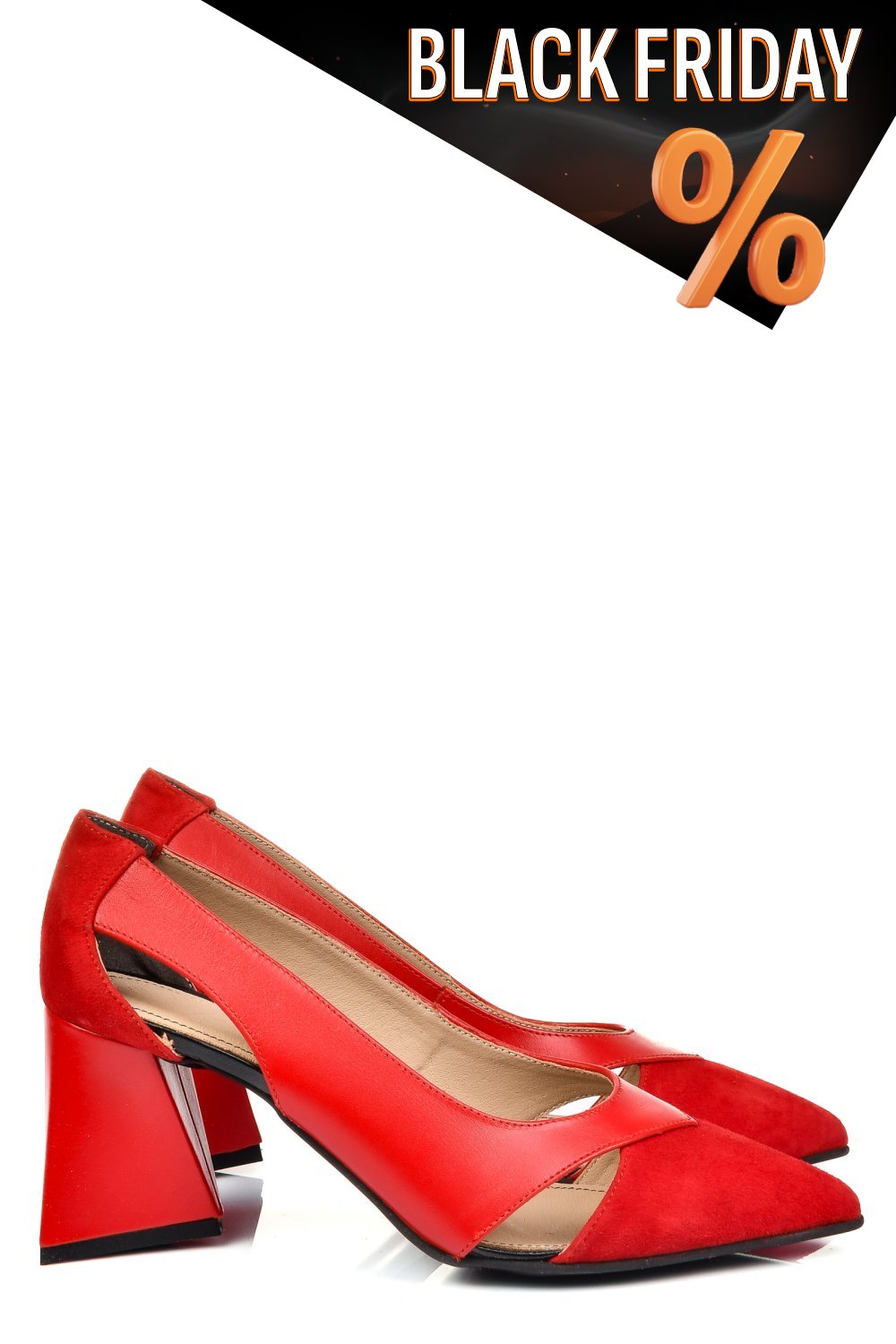 Piros természetes bőr magassarkú cipők 5s7h700b