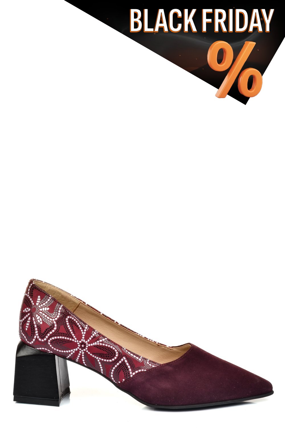 Bordó fordított bőr magassarkú cipők 5s7h460