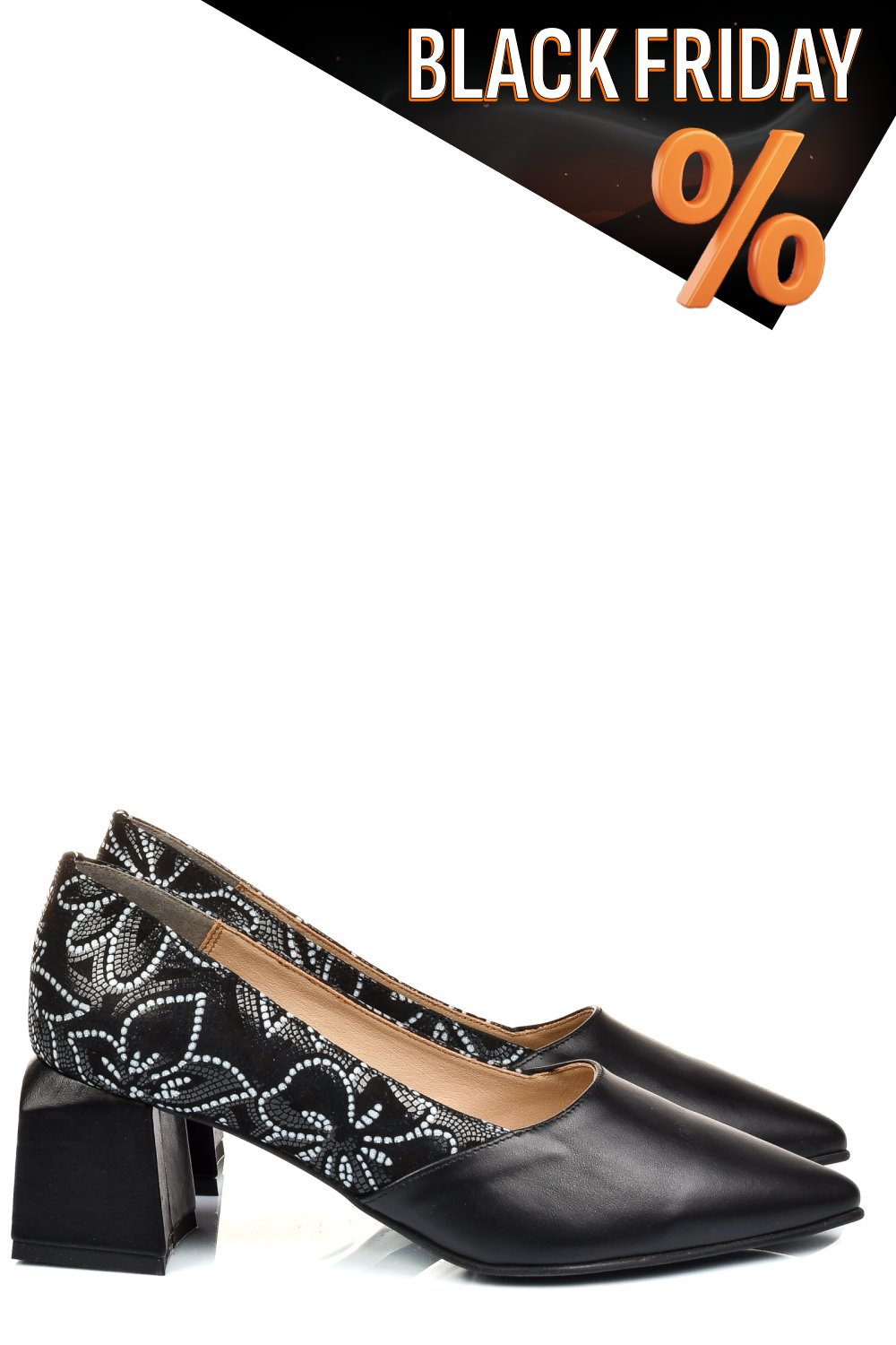 Fekete természetes bőr magassarkú cipők 5s7h460