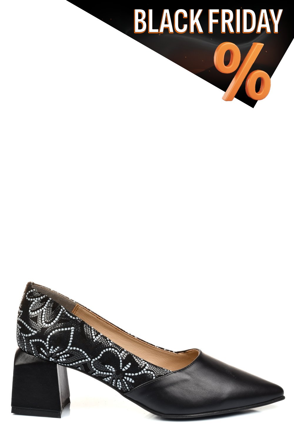 Fekete természetes bőr magassarkú cipők 5s7h460