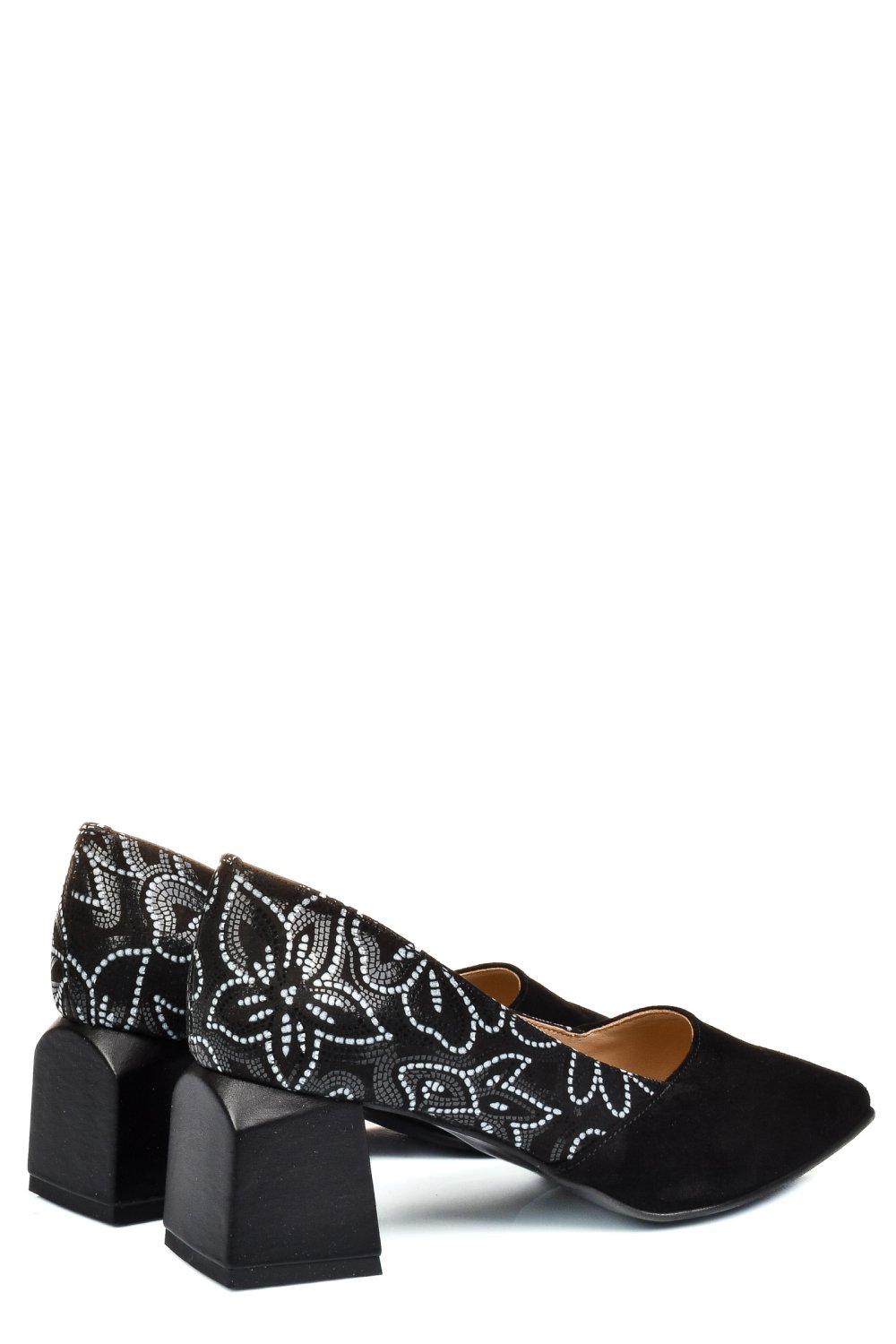 Fekete fordított bőr magassarkú cipők 5s7h460