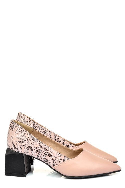 Bézs természetes bőr magassarkú cipők 5s7h460