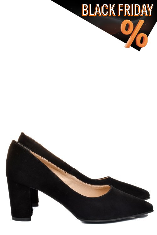 Fekete fordított bőr magassarkú cipők 1s7h699