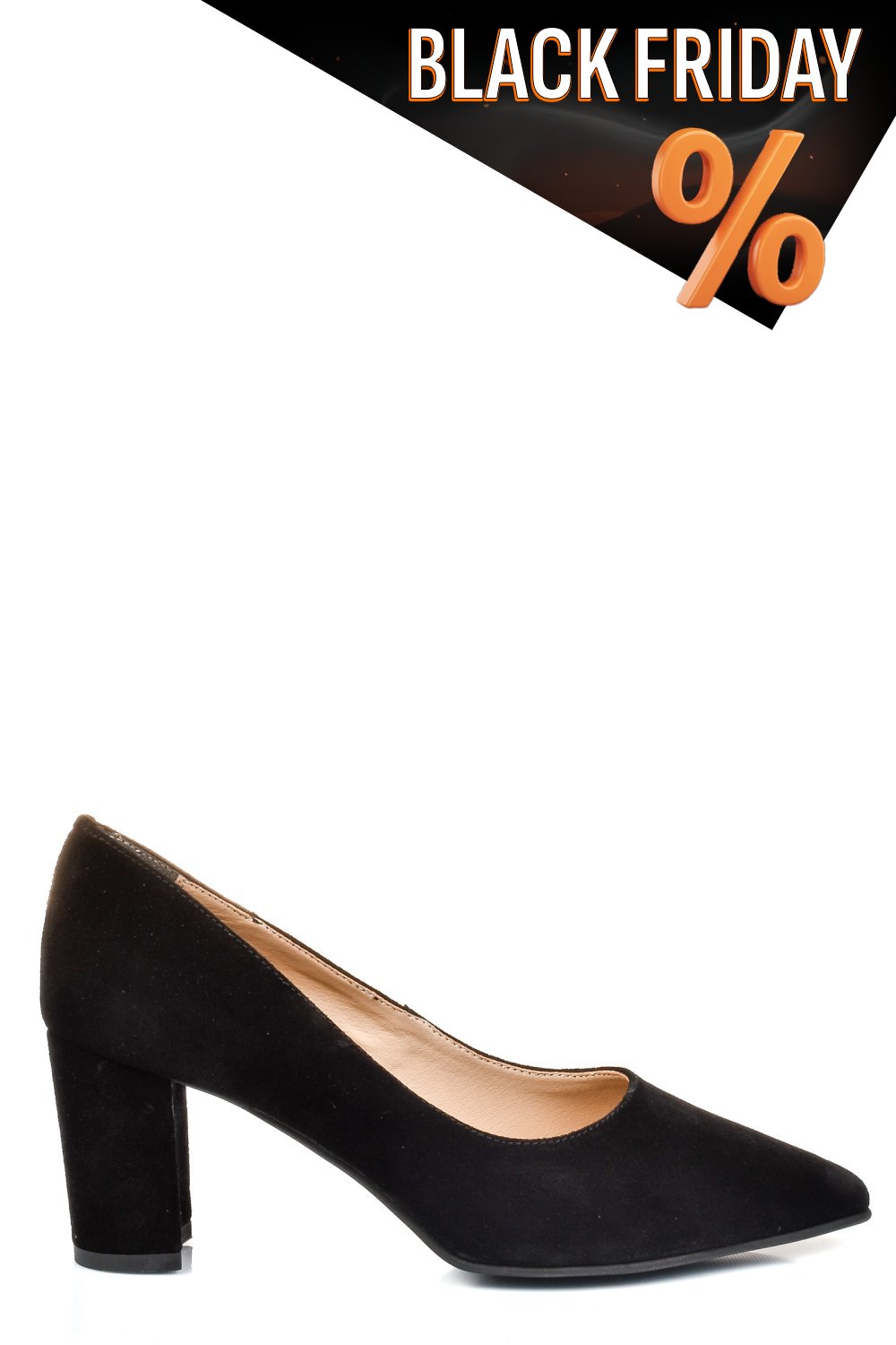 Fekete fordított bőr magassarkú cipők 1s7h699