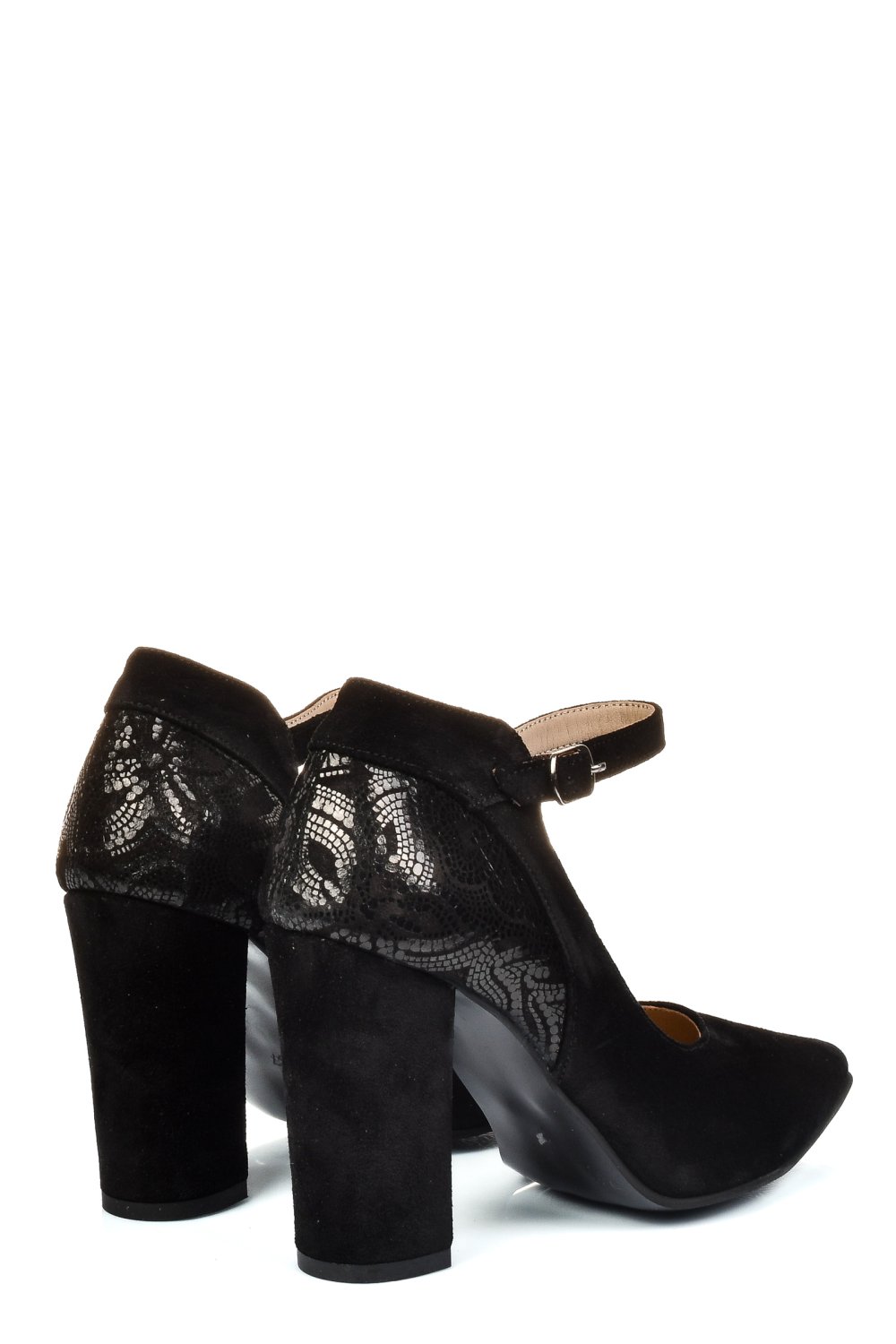 Fekete fordított bőr magassarkú cipők 5s7h909