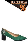 Zöld fordított bőr magassarkú cipők 5s7h602
