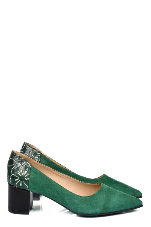 Zöld fordított bőr magassarkú cipők 5s7h602