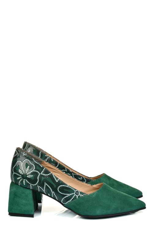 Zöld fordított bőr magassarkú cipők 5s7h460