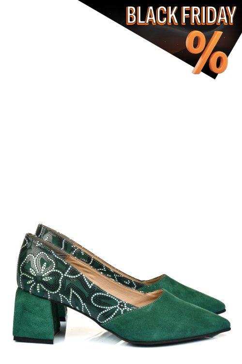 Zöld fordított bőr magassarkú cipők 5s7h460