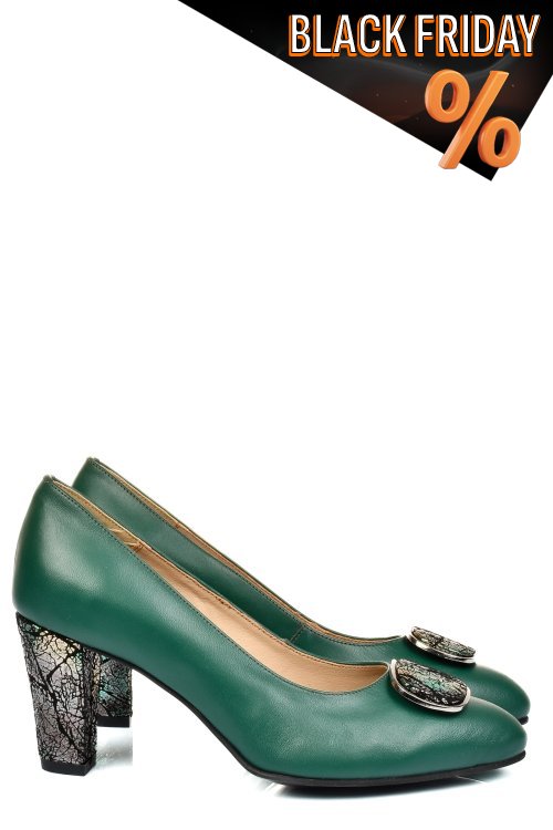Zöld természetes bőr magassarkú cipők 5s7h656