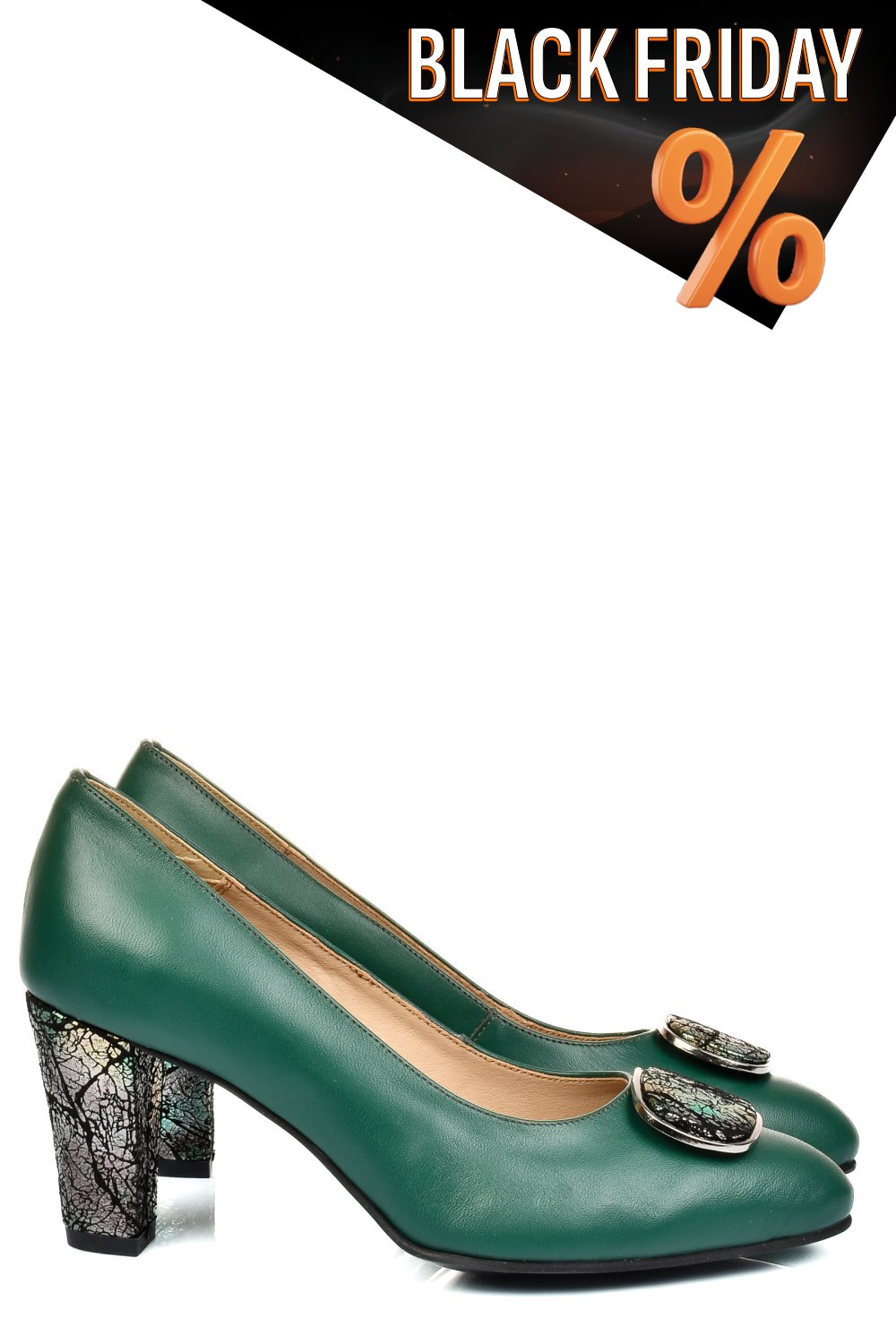 Zöld természetes bőr magassarkú cipők 5s7h656