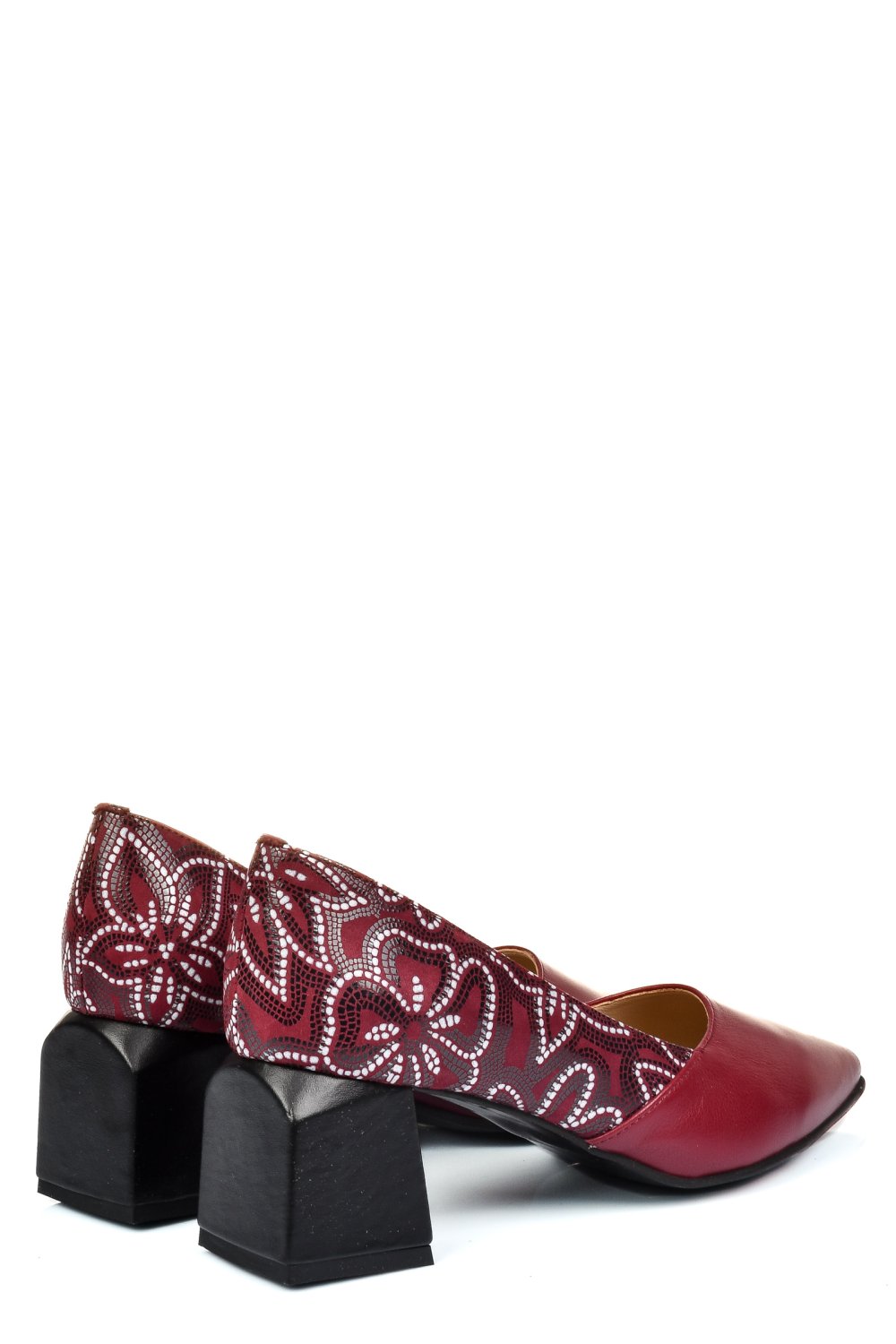 Bordó természetes bőr magassarkú cipők 5s7h460