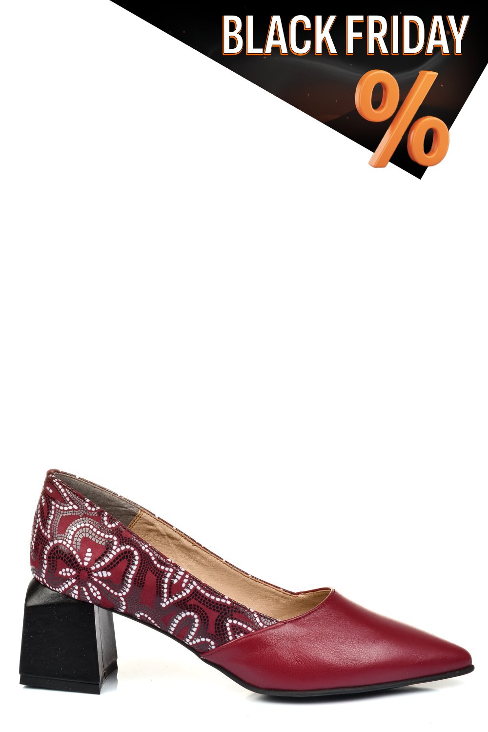 Bordó természetes bőr magassarkú cipők 5s7h460