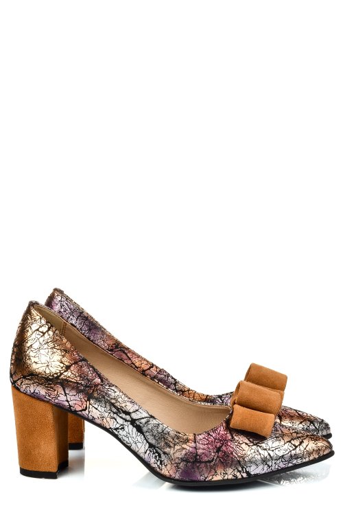 Barna természetes bőr magassarkú cipők 5s7h705