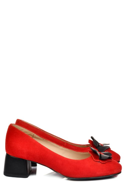 Piros fordított bőr magassarkú cipők 5s7h555