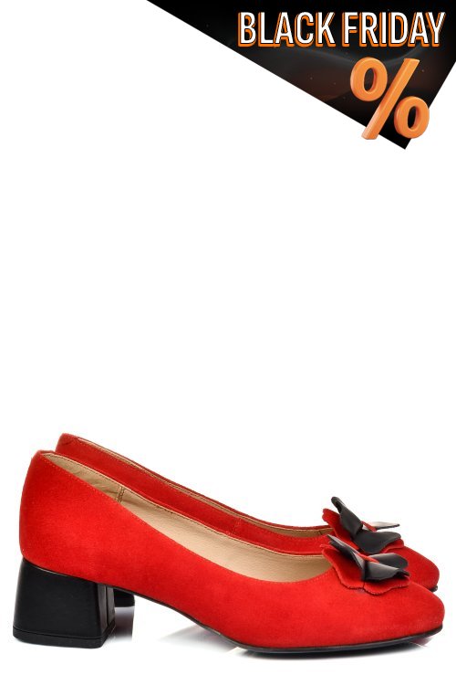 Piros fordított bőr magassarkú cipők 5s7h555