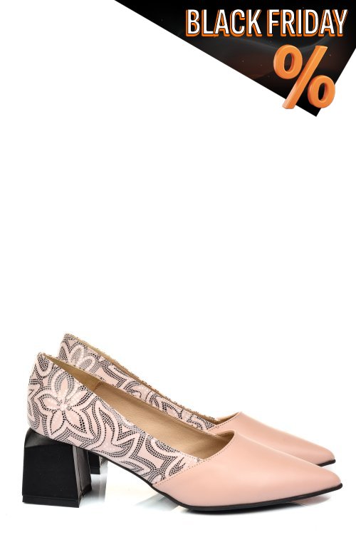 Rózsaszín természetes bőr magassarkú cipők 5s7h460