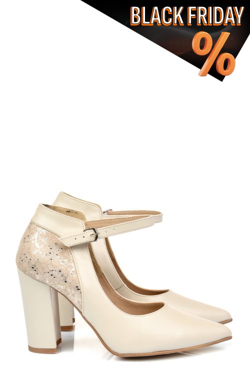 Bézs természetes bőr magassarkú cipők 5s7h909