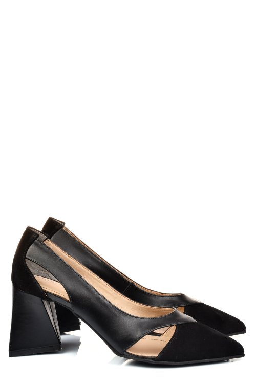 Fekete természetes bőr magassarkú cipők 5s7h700b