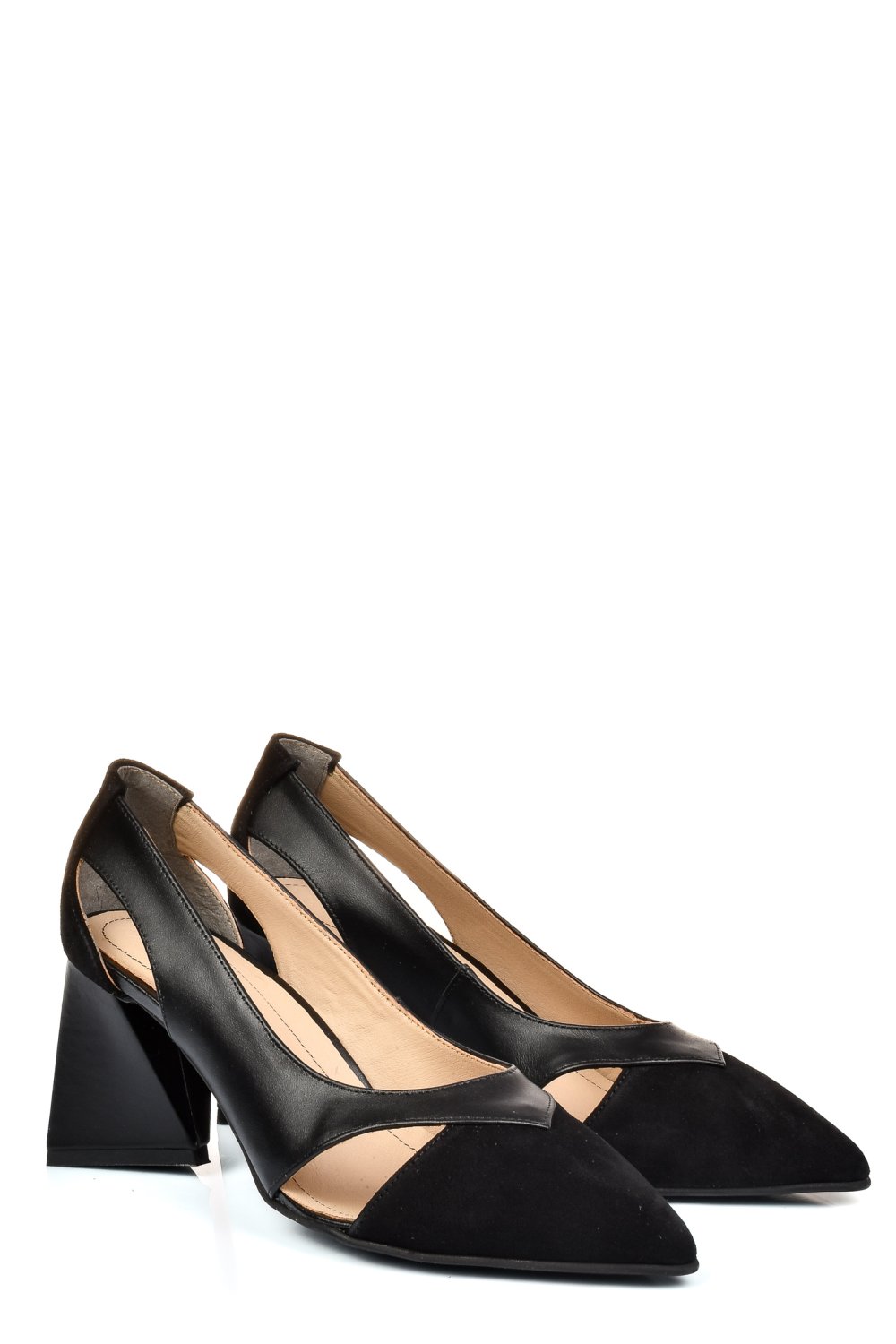 Fekete természetes bőr magassarkú cipők 5s7h700b