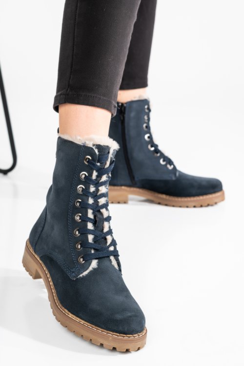Tengerészkék fordított bőr bakancs ws7hh68h01