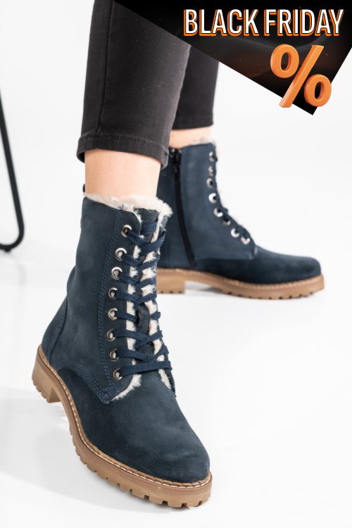 Tengerészkék fordított bőr bakancs ws7hh68h01