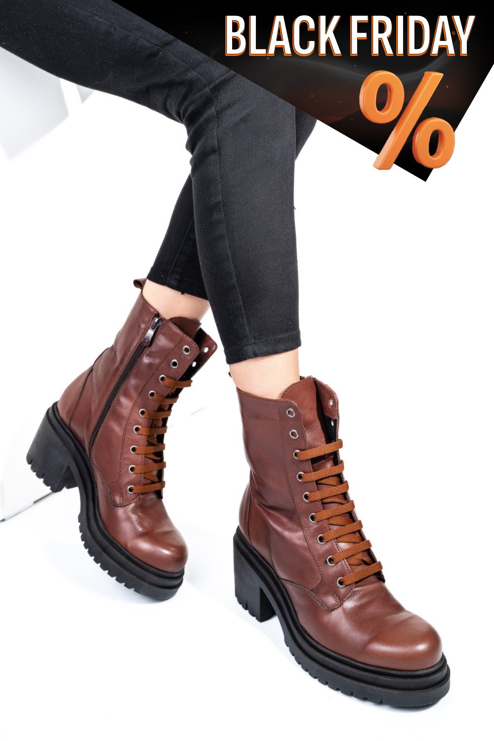 Barna természetes bőr bakancs es7hrre040