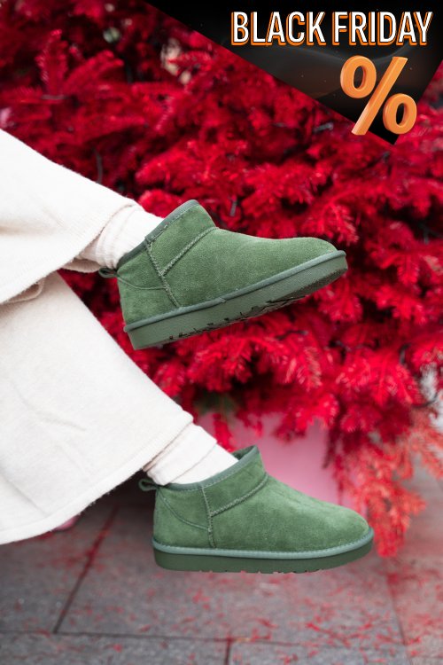 Zöld fordított bőr csizma 1s7h1200