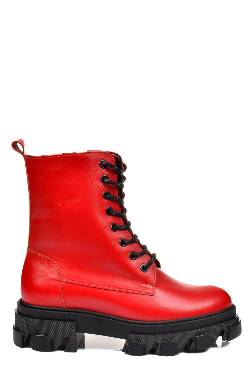 Piros természetes bőr bakancs 1s7h51