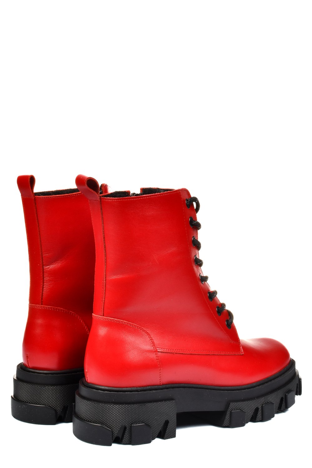 Piros természetes bőr bakancs 1s7h51