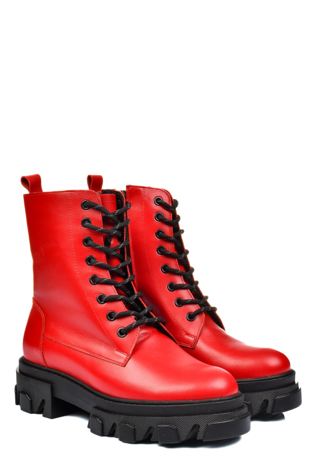 Piros természetes bőr bakancs 1s7h51