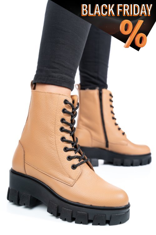 Bézs természetes bőr bakancs 1s7h55