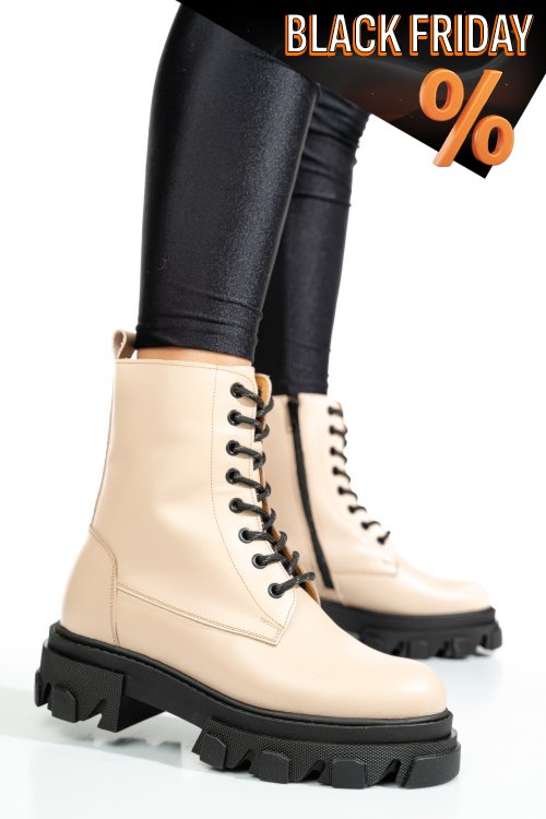 Bézs természetes bőr bakancs 1s7h51