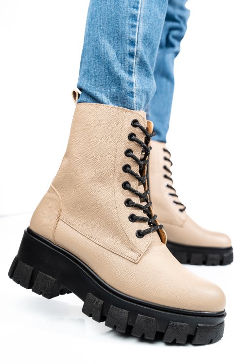 Bézs természetes bőr bakancs 1s7h55