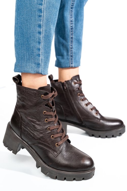 Barna természetes bőr bakancs 1s7h0800