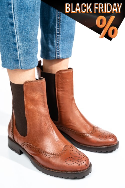 Barna természetes bőr bakancs 1s7h0795