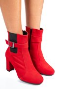 Piros fordított bőr bokacsizma 7s7h72