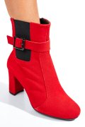 Piros fordított bőr bokacsizma 7s7h72