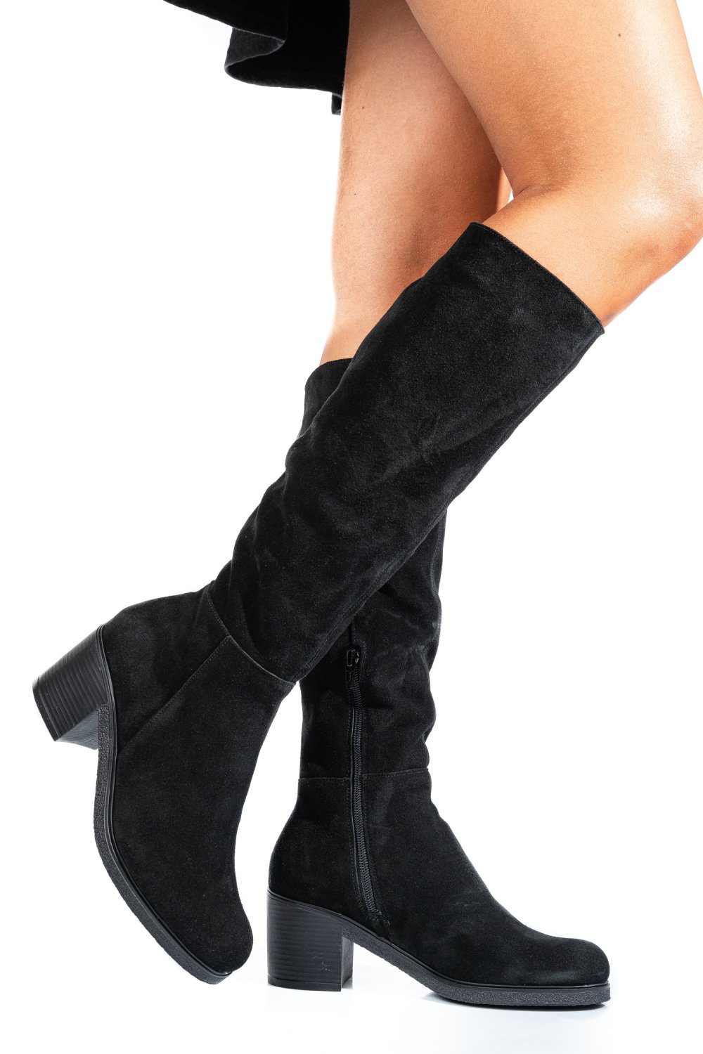 Fekete fordított bőr csizma 8s7h00