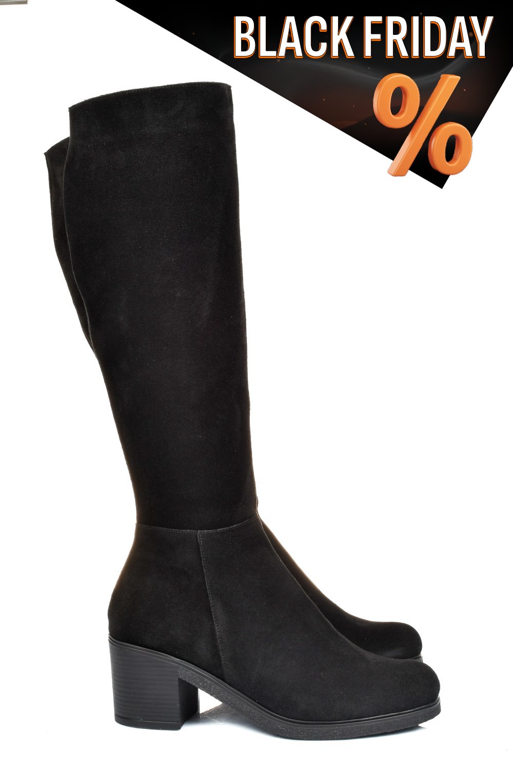 Fekete fordított bőr csizma 8s7h00