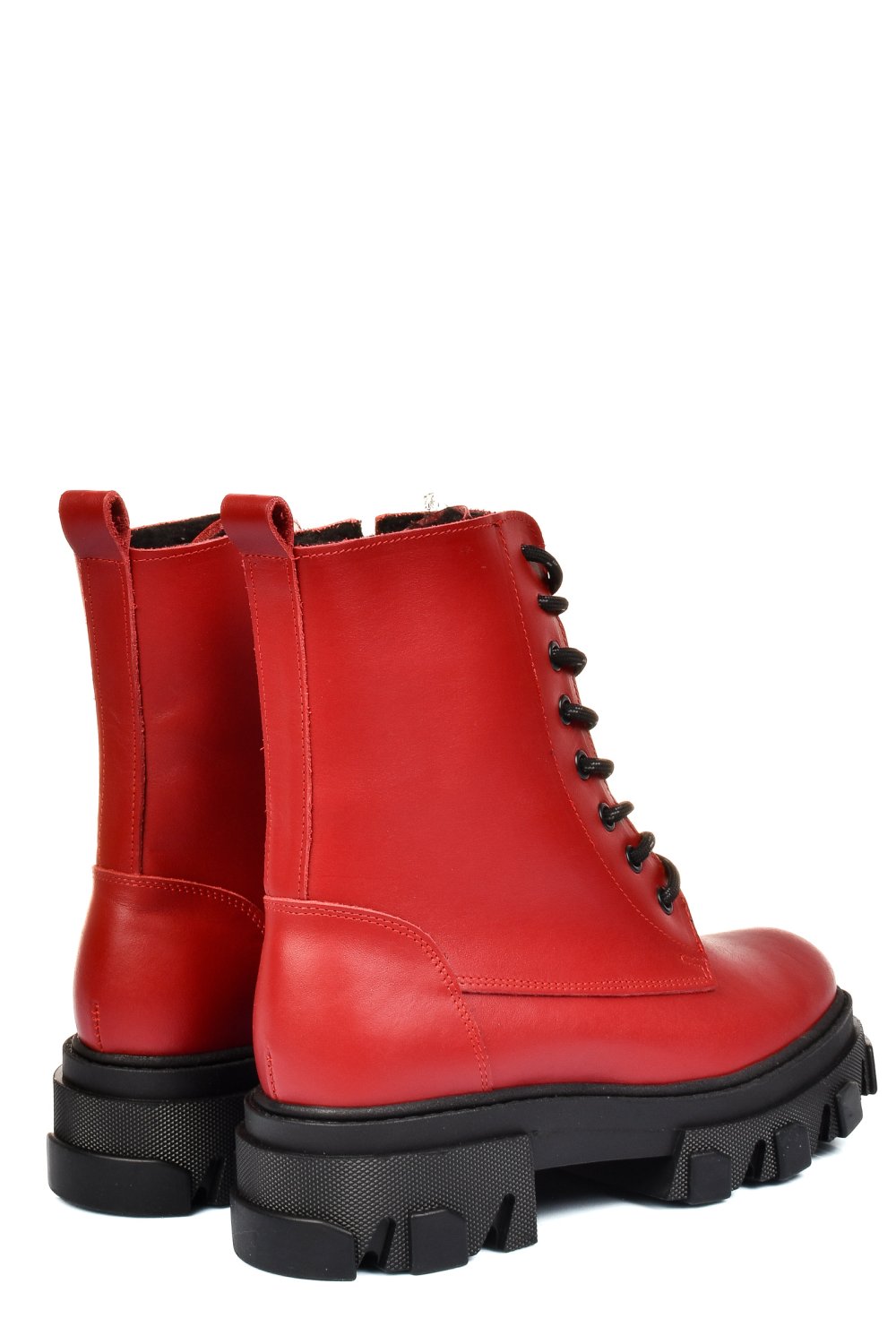 Piros természetes bőr bakancs 1s7h24