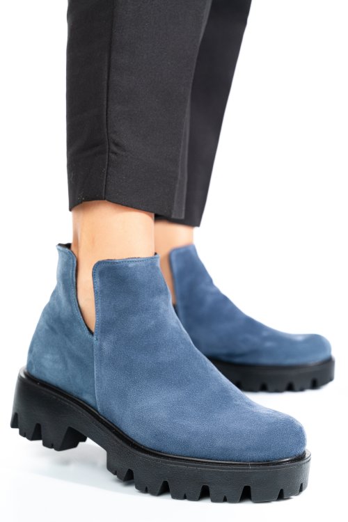 Kék fordított bőr bakancs 0s7h24