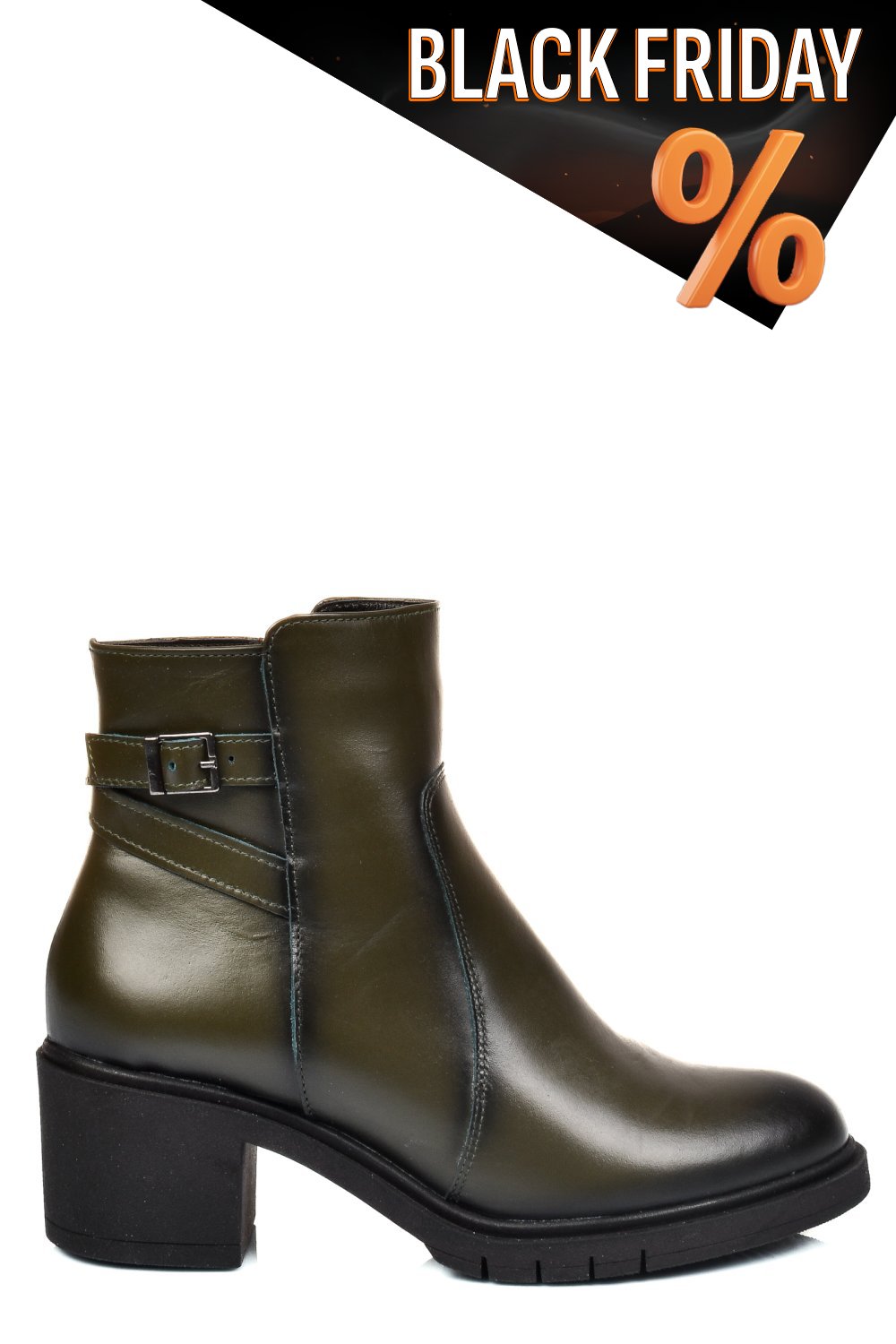 Zöld természetes bőr bokacsizma 4s7h26