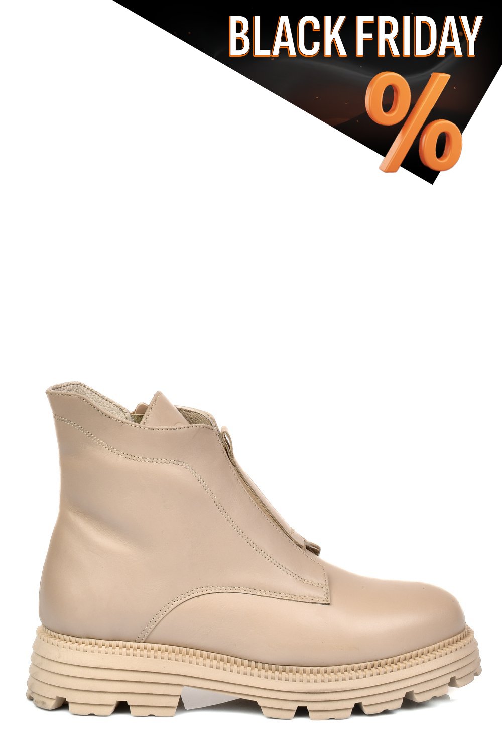 Bézs természetes bőr bakancs 4s7h23