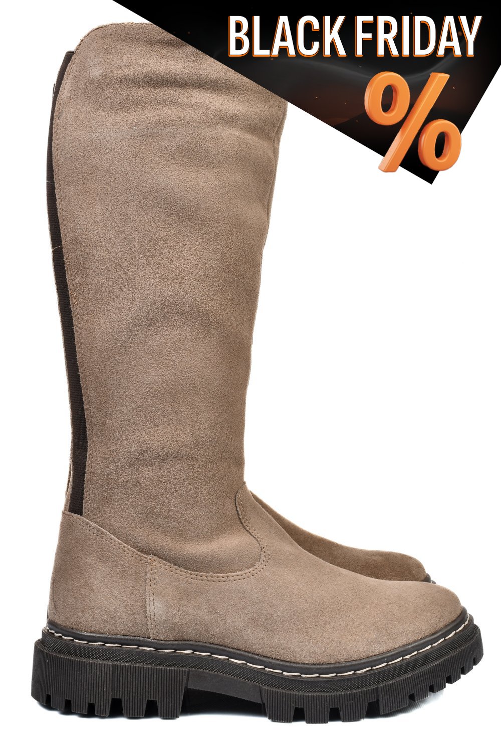 Bézs fordított bőr csizma bs7hb06-3207