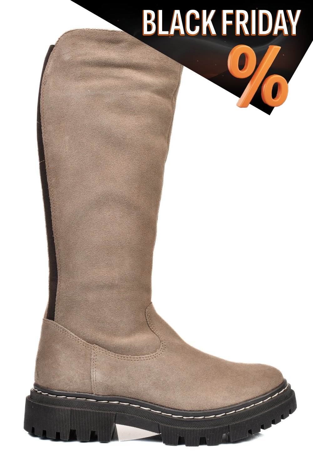 Bézs fordított bőr csizma bs7hb06-3207