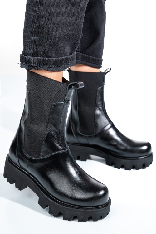 Fekete természetes bőr bakancs 7s7h628b