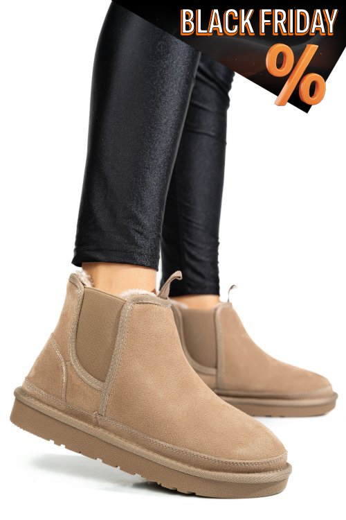 Bézs fordított bőr bakancs 1s7h208