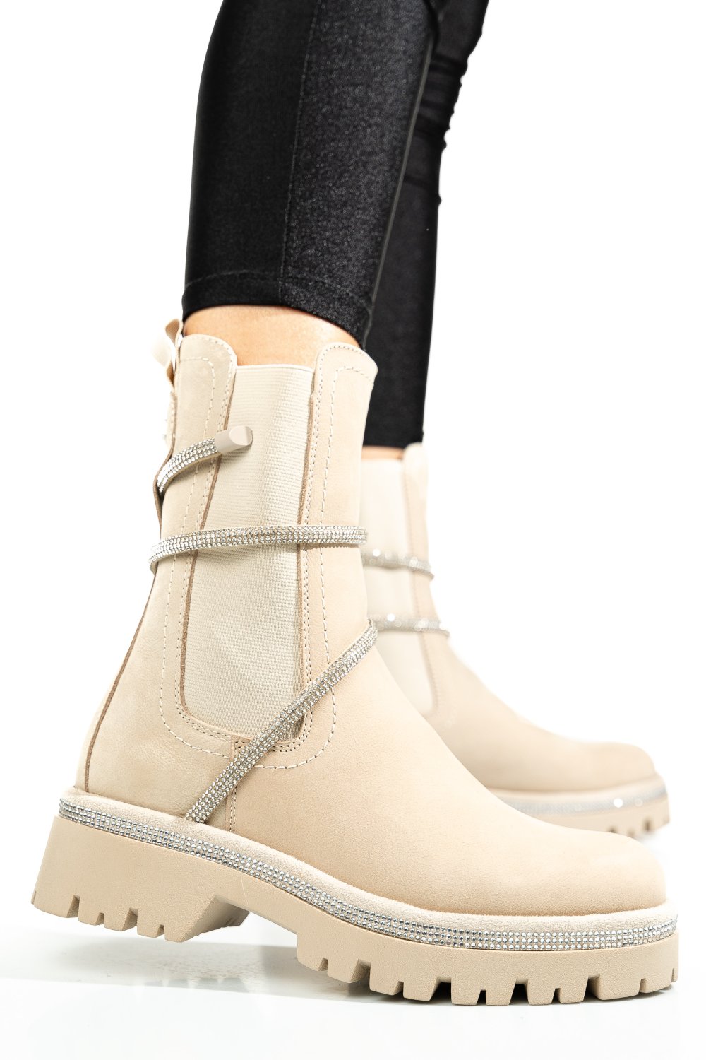 Bézs természetes bőr bakancs 0s7h945-6