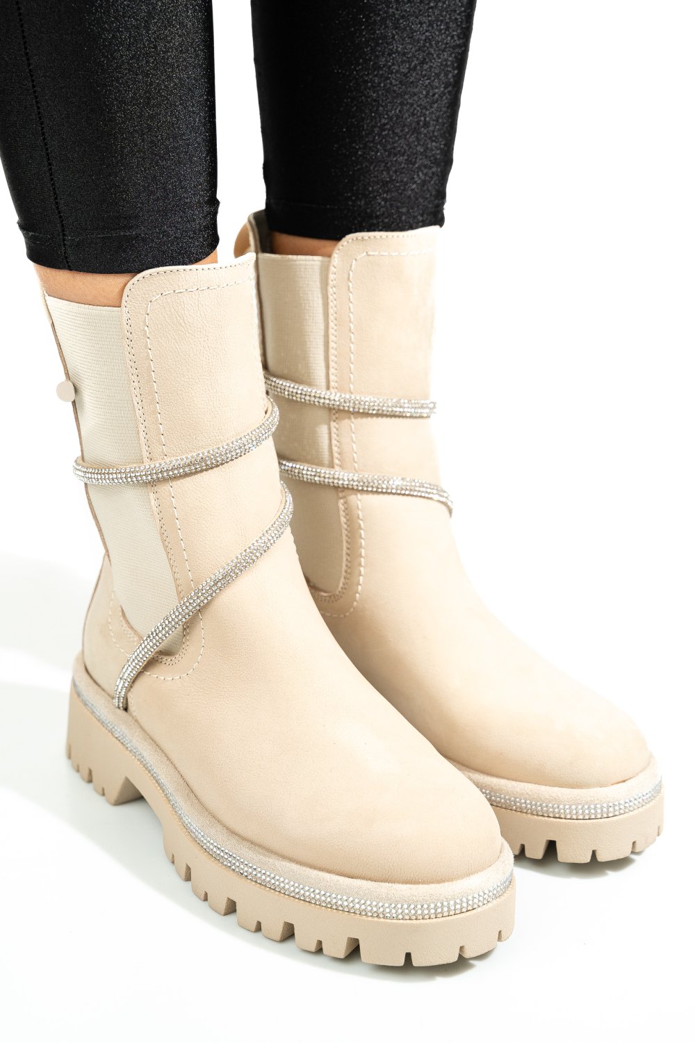 Bézs természetes bőr bakancs 0s7h945-6